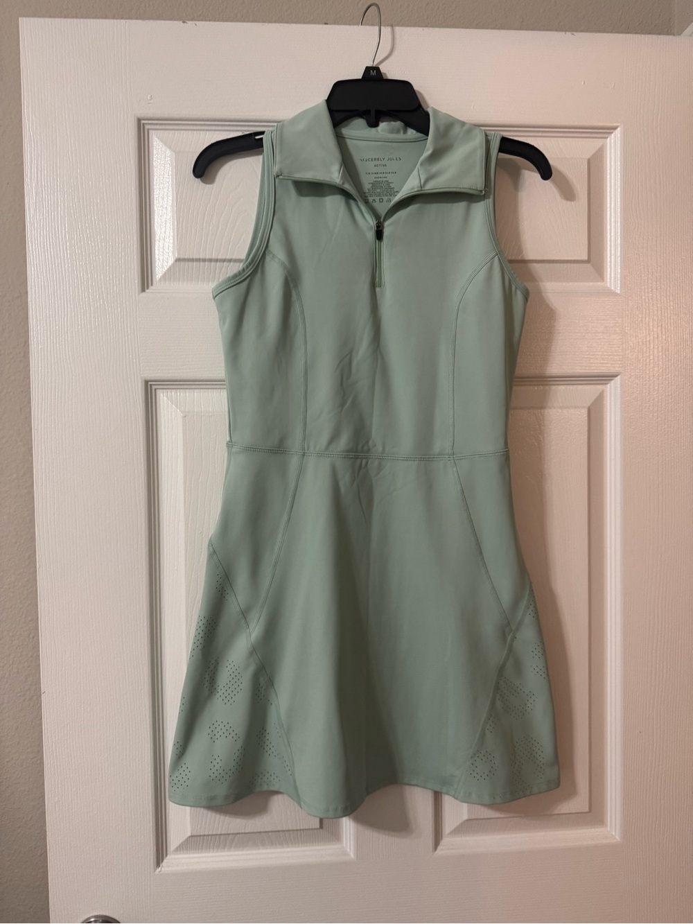 Sincerely Jules Mint Green Sleeveless Zip-Front Tennis Dress